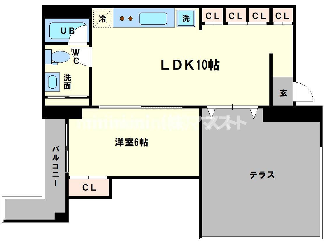 大阪市浪速区幸町１丁目の賃貸マンションの間取り