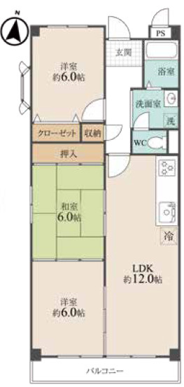 神戸市東灘区本山中町４丁目の賃貸マンションの間取り