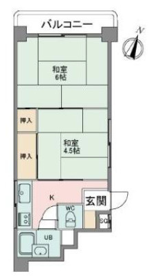 甲南灘コーポラスの間取り