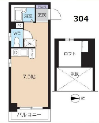 芦屋市親王塚町の賃貸マンションの間取り