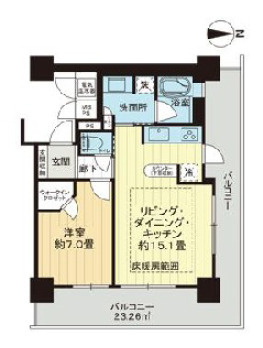 神戸市中央区伊藤町の賃貸マンションの間取り