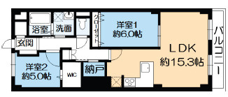 神戸市東灘区御影３丁目の賃貸マンションの間取り
