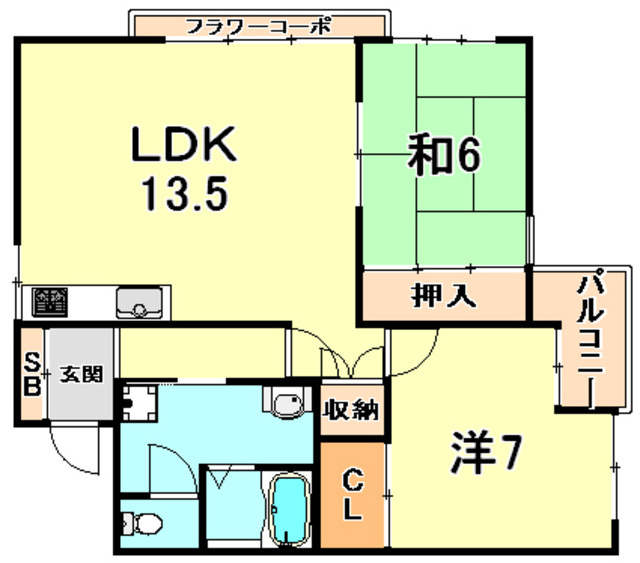 神戸市東灘区御影塚町１丁目の賃貸マンションの間取り