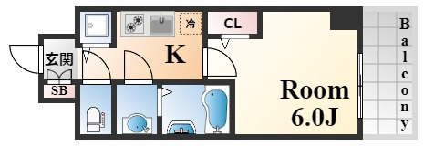 神戸市中央区琴ノ緒町４丁目の賃貸マンションの間取り