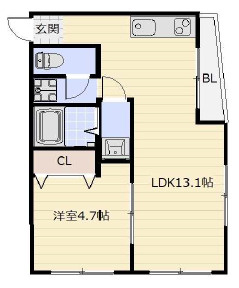 神戸市東灘区御影３丁目のアパートの間取り