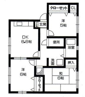 芦屋市川西町のアパートの間取り