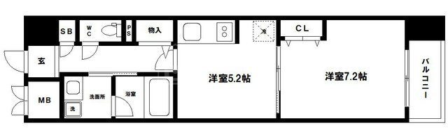 パークキューブ北浜の間取り