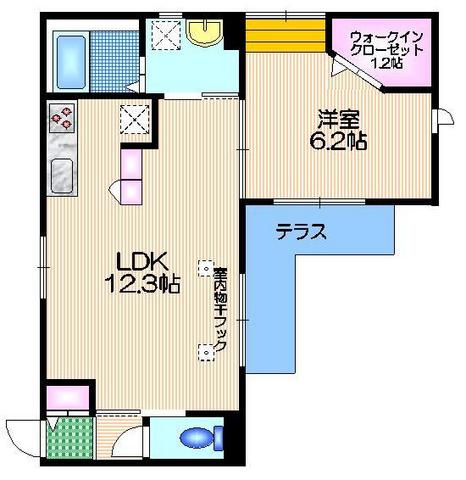 さくらフラット浜田山の間取り|広々リビング12.2帖　角部屋日当たり良好