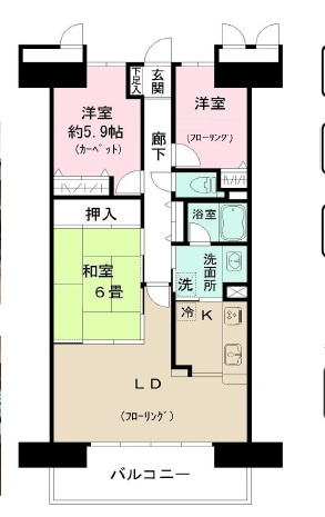 ダイアパレス竹ノ塚Ⅱの間取り|間取りです。