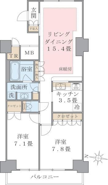 Ｂｒｉｌｌｉａ　ｉｓｔ　東雲キャナルコートの間取り