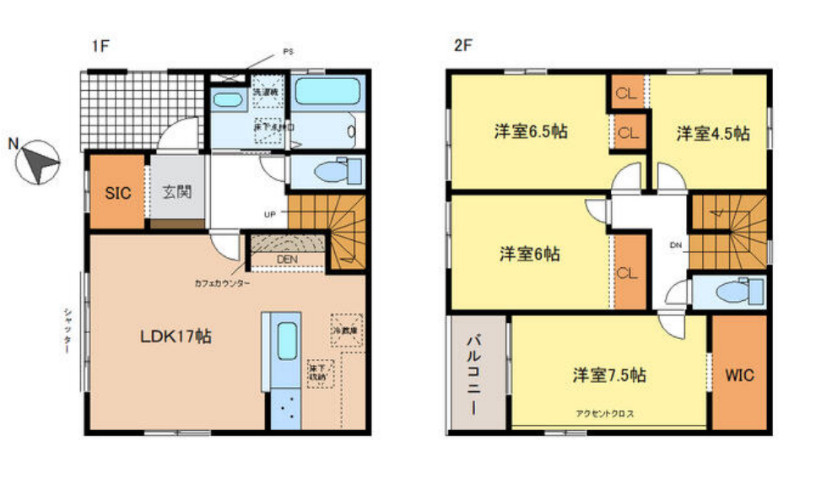飾磨区構戸建１号棟の間取り