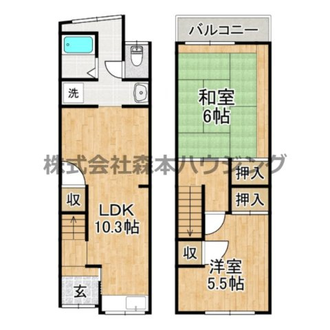 【間取り】 | 　門真市常盤町24テラスハウス