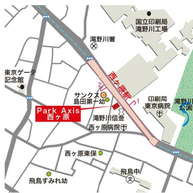 パークアクシス西ヶ原の地図
