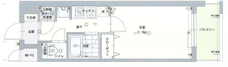 ピュアドームエクサイト博多の間取り