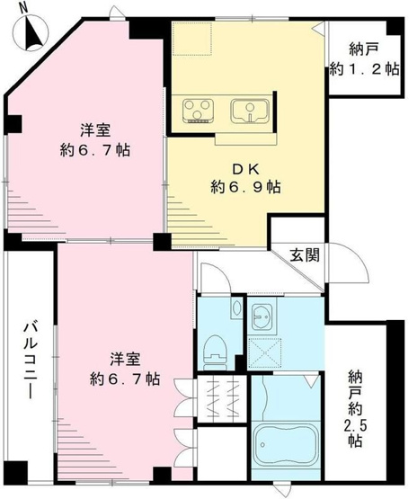 【間取り】 | ビューノ北新宿