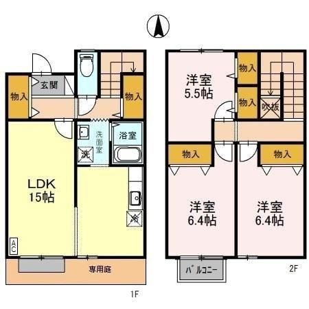 ユニフレックス砺波　Ｂの間取り