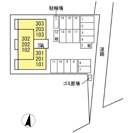 グランドゥール中庄の区画図