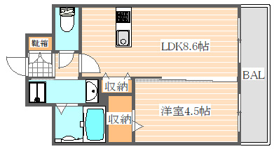 ジュネスKの間取り|使いやすい間取りです。