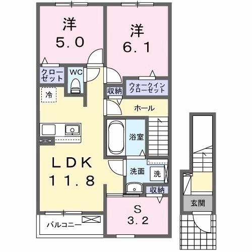 カレント　レジデンス　下増田Ⅰの間取り