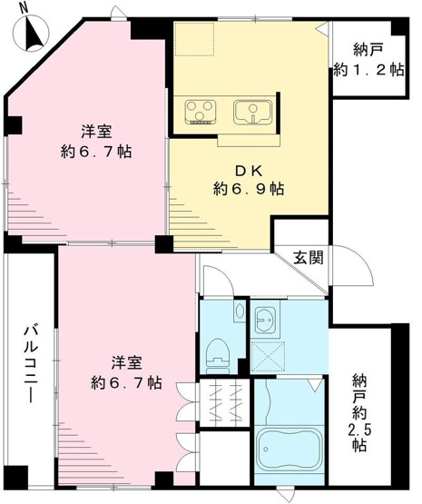 【間取り】 | ビューノ北新宿