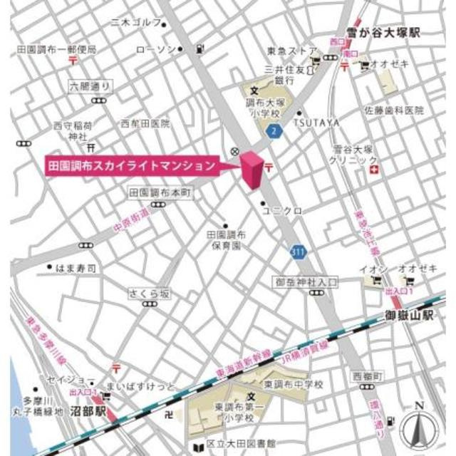 田園調布スカイライトマンションの地図