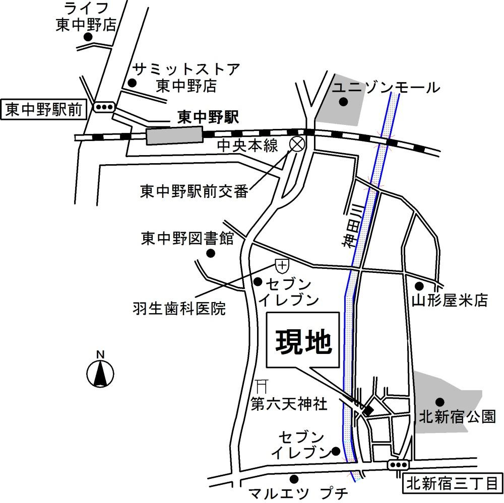ラシーネ北新宿の周辺