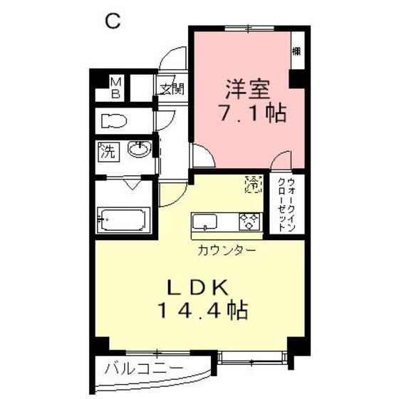 岐阜市若宮町８丁目のアパートの間取り