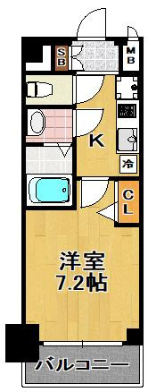 アドバンス大阪ソルテの間取り|★１Ｋタイプ★