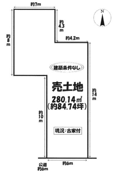 岡崎市青木町の売地の区画図