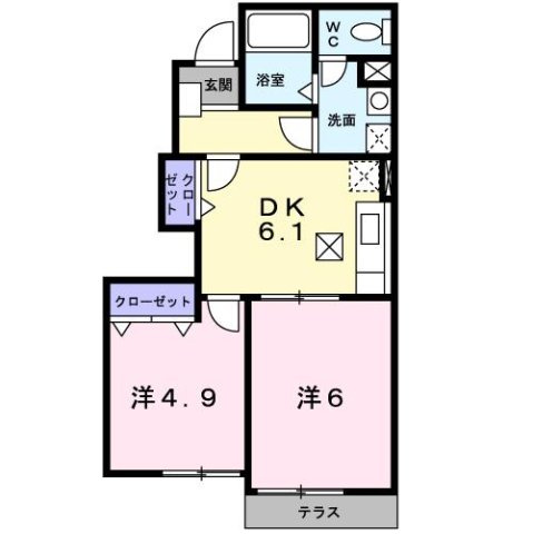 サンパティークＢの間取り