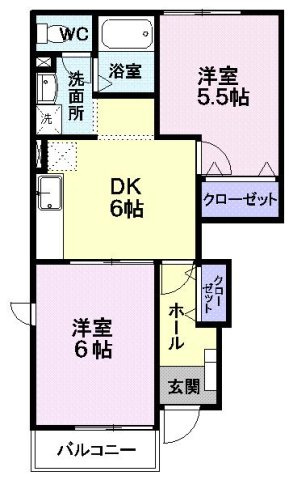 ベルソー　Ｂの間取り