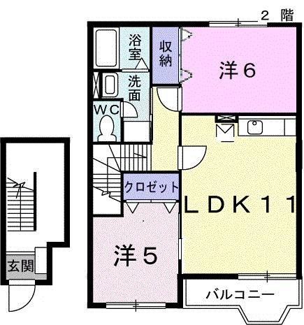 【間取り】 | エレガントリブⅡ