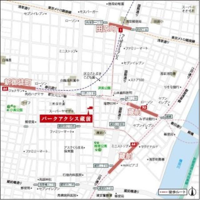 パークアクシス蔵前【おとり物件なし】#学生・社会人にオススメ！初期費用分割払いOK！の地図