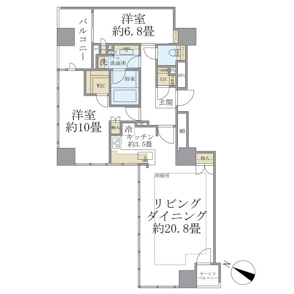 Ｂｒｉｌｌｉａ二番町の間取り