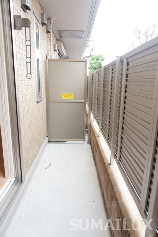 熊本市東区御領８丁目のアパートのバルコニー