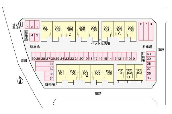ミルト唐子Ｃの駐車場