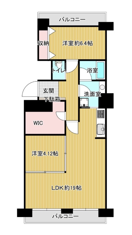 のむら貝塚ガーデンシティ六番館の間取り