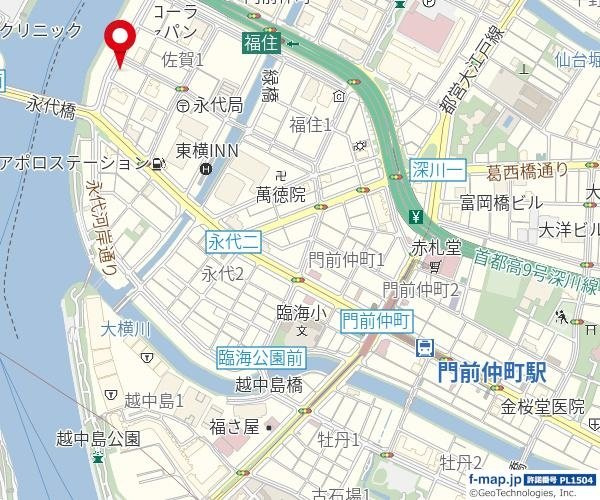 プレセダンヒルズ門前仲町の地図
