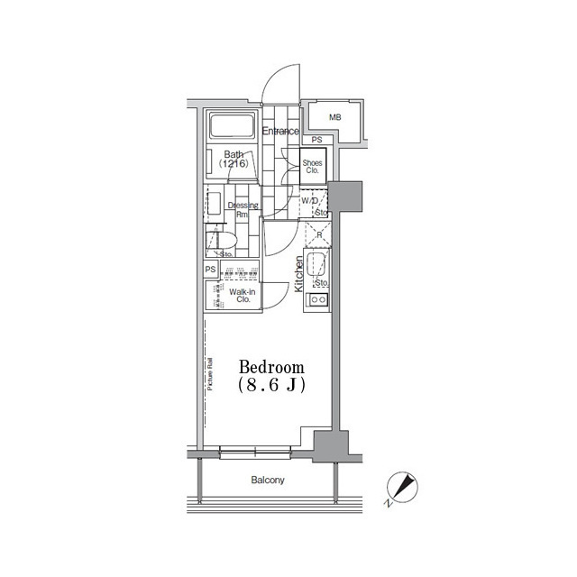 ＯＮＥ　ＲＯＯＦ　ＦＬＡＴ　ＴＳＵＫＩＳＨＩＭＡの間取り