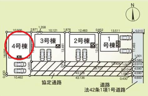 クレイドルガーデン高崎市吉井町下長根第3の区画図