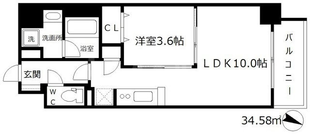 アーバネックス堂島の間取り|アーバネックス堂島　開放感のある間取り