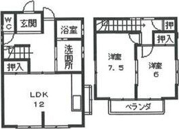 浅井和子貸家　B棟の間取り