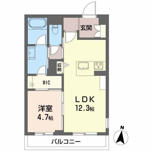 熊本市中央区大江６丁目の賃貸マンションの間取り