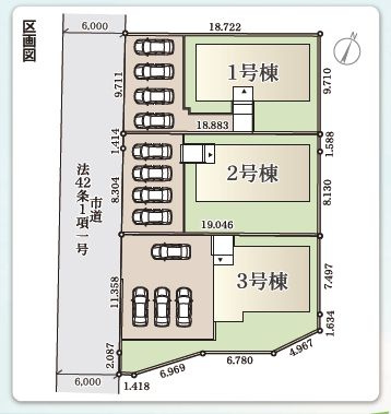 【区画図】 | ☆☆新築分譲　常磐下船尾町１期H　長期優良住宅　全３棟-③♪　 | 全３棟！！