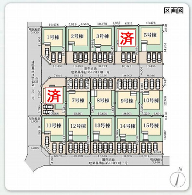 【区画図】 | ☆☆新築分譲　いわき市平城東１丁目第１H　長期優良住宅　全１５棟－⑤！！　現地ご案内致します！！ | 全体区画図イメージです