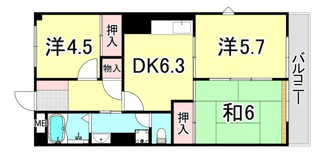 ルシェール武庫之荘の間取り
