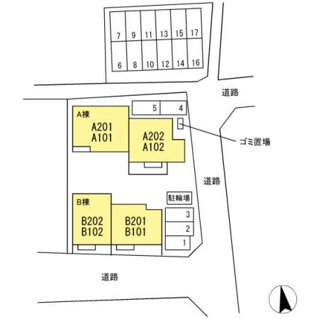古都里　B棟の区画図