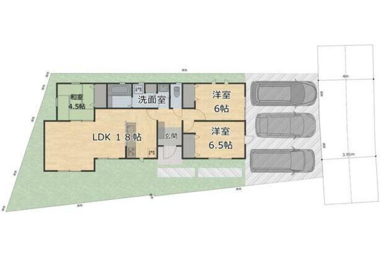 高崎市石原町中古住宅の区画図