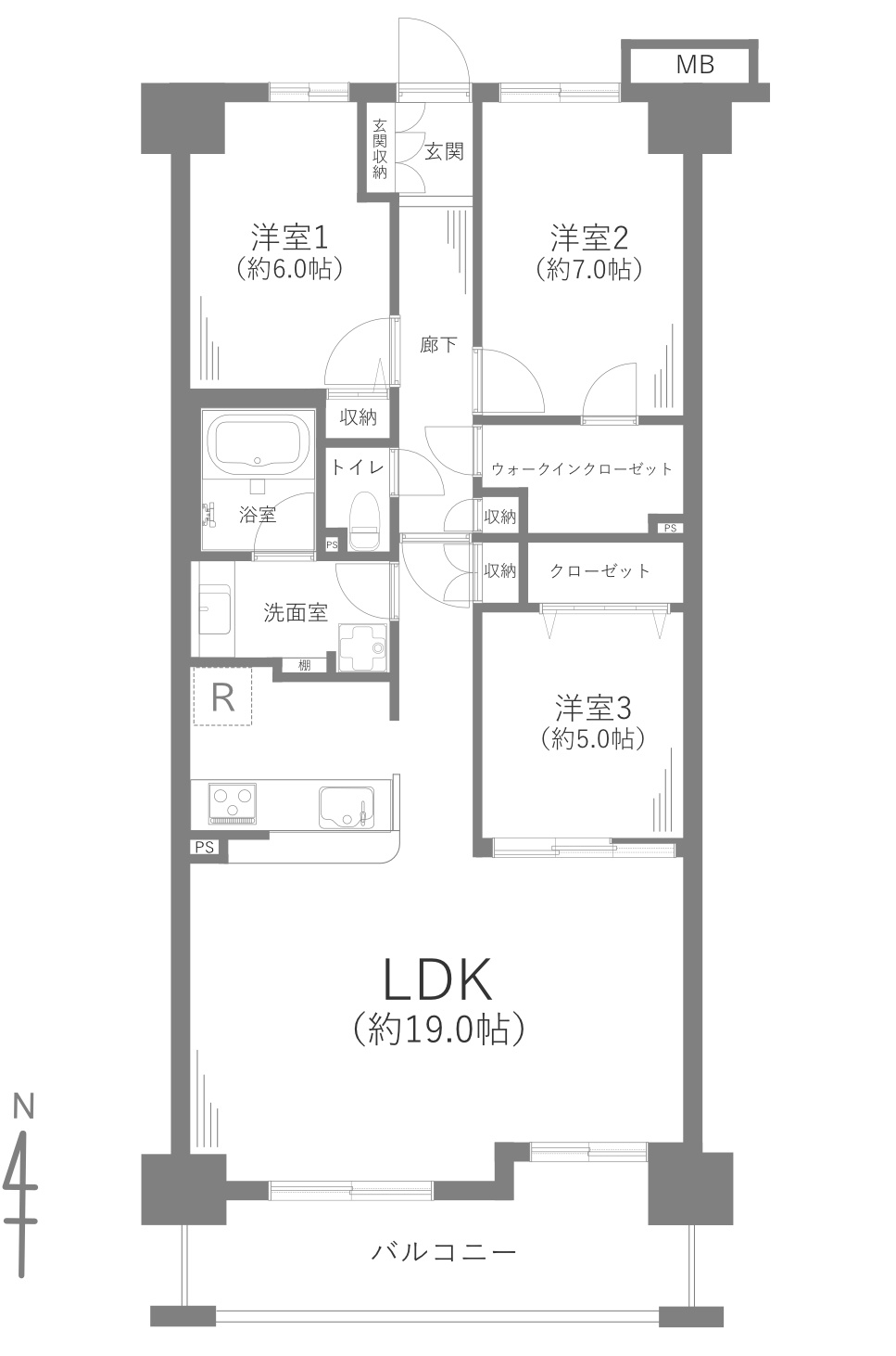 レイディアントシティ向ヶ丘遊園フランス街区の間取り