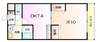 【間取り】 | AZUR羽衣 | 1ＤＫ